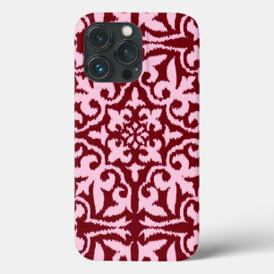Ikat-Damast-Muster - Burgund und Rosa Case-Mate iPhone Hülle