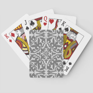Ikat-Damast-Muster - leicht und mittelgrau Spielkarten