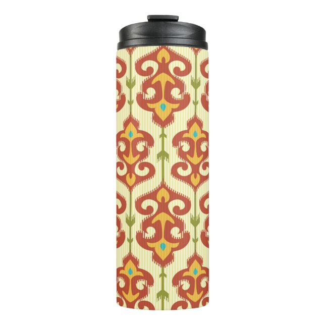 Ikat-Damast-Muster Thermosbecher (Vorderseite)