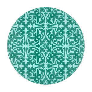 Ikat-Damast-Muster - Türkis und Aqua Schneidebrett