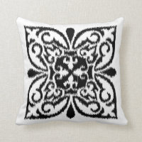 Ikat Damastmuster - Schwarzweiss