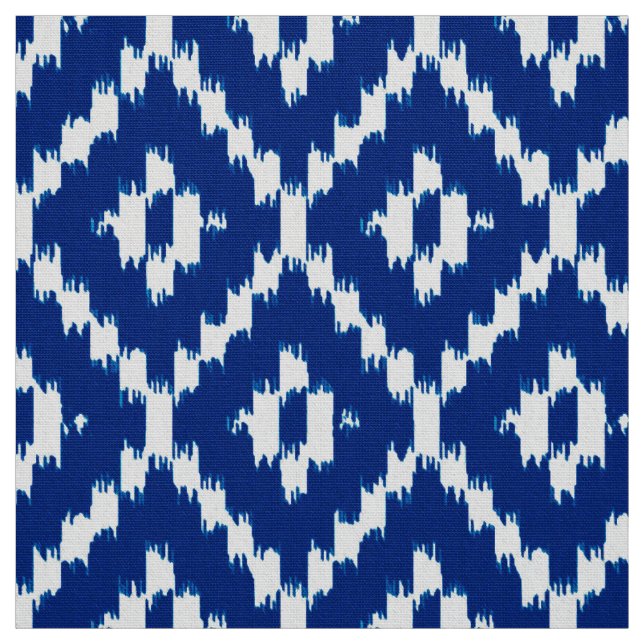 Ikat Diamant-Muster - Kobaltblau und -WEISS Stoff (Muster)