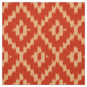 Ikat Diamant-Muster - Mandarine und Pastellorange Stoff