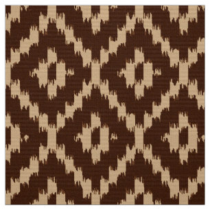 Ikat Diamant-Muster - schokoladenbraun und beige Stoff