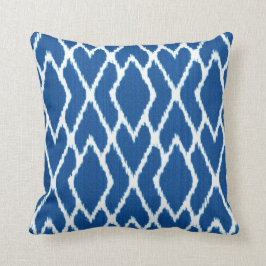 Ikat Diamanten - Kobaltblau und -WEISS Kissen