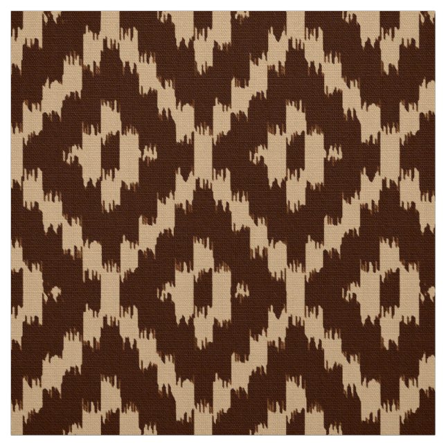 Ikat Diamond Pattern - Schokoladenbraun und Beige Stoff (Muster)