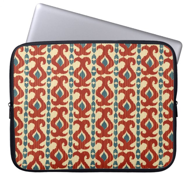 Ikat Elegance: Nahtloses Muster. Laptopschutzhülle (Vorderseite)