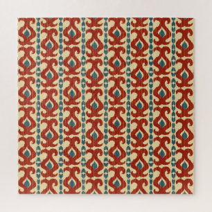 Ikat Elegance: Nahtloses Muster. Puzzle