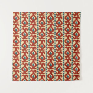 Ikat Elegance: Nahtloses Muster. Wandteppich
