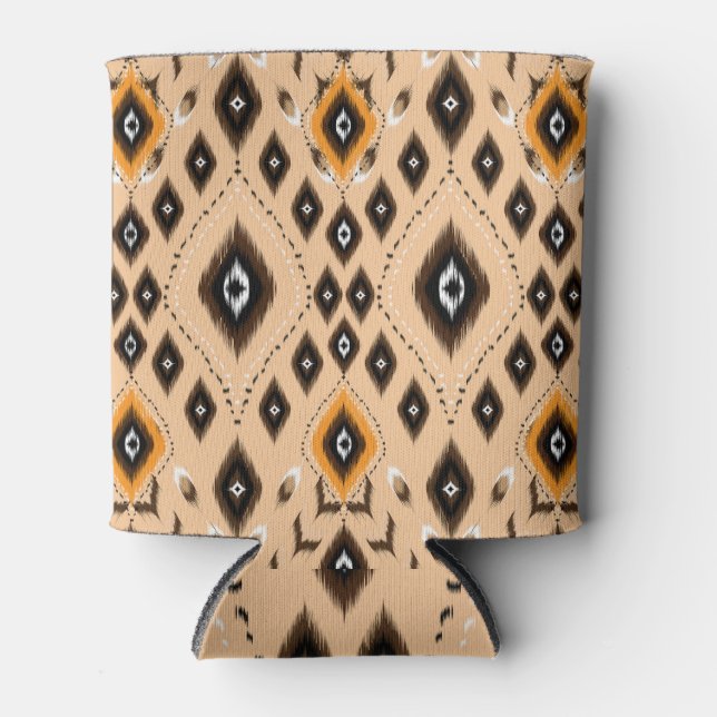 Ikat Ethnic Geometric Folklore Muster Dosenkühler (Vorderseite)