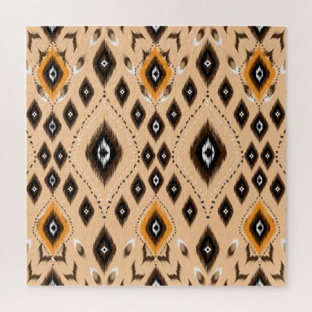 Ikat Ethnic Geometric Folklore Muster Puzzle (Vertikal)
