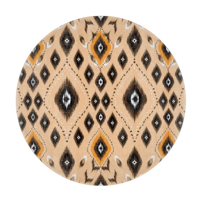 Ikat Ethnic Geometric Folklore Muster Schneidebrett (Vorderseite)