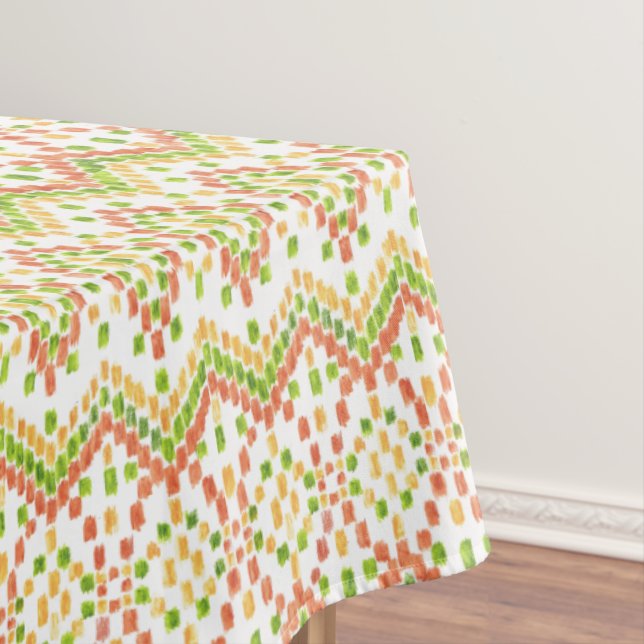 Ikat Ethnic Pattern on White zum Anpassen Tischdecke (Beispiel)