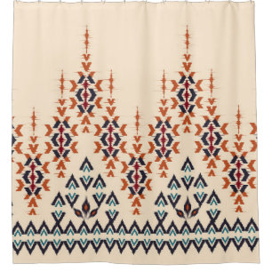 Ikat ethnisch abstrakte schöne Kunst. Ikat nahtlos Duschvorhang