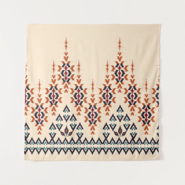 Ikat ethnisch abstrakte schöne Kunst. Ikat nahtlos Wandteppich (Vorderseite)