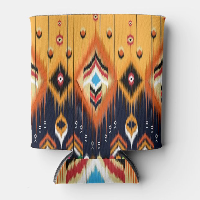 Ikat, ethnisch-aztekisches Stammesmuster. Dosenkühler (Vorderseite)