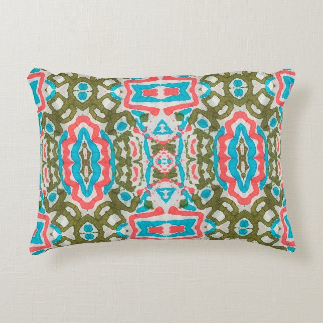 Ikat Ethnisches Abstraktes Muster. Shaman Pattern. Dekokissen (Vorderseite)
