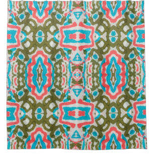 Ikat Ethnisches Abstraktes Muster. Shaman Pattern. Duschvorhang