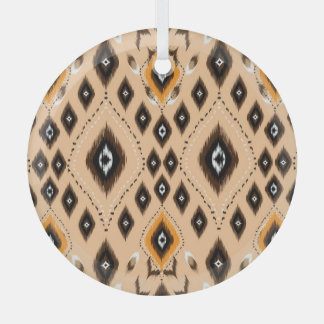 Ikat-ethnisches geometrisches Folklore-Muster Ornament Aus Glas