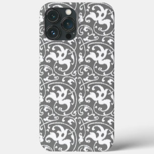 Ikat Floral Damask - grau/grau/weiß Case-Mate iPhone Hülle