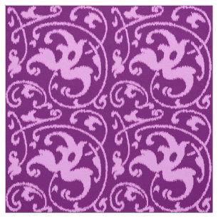 Ikat Floral Damask - Orchid und Lila Stoff