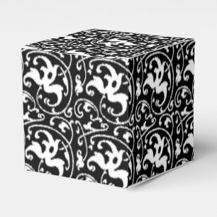 Ikat Floral Damask - Schwarz und Weiß Geschenkschachtel