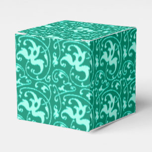 Ikat Floral Damask - Türkis und Aqua Geschenkschachtel