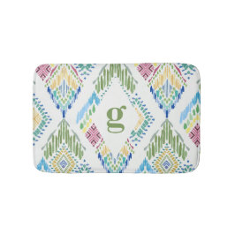 Ikat Floral Nahtloses Muster Badematte