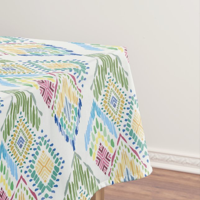 Ikat Floral Nahtloses Muster Tischdecke (Beispiel)