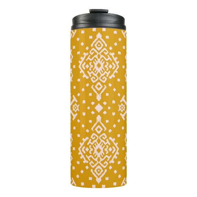 Ikat Folklore-Ornament - ethnische Textur. Thermosbecher (Vorderseite)