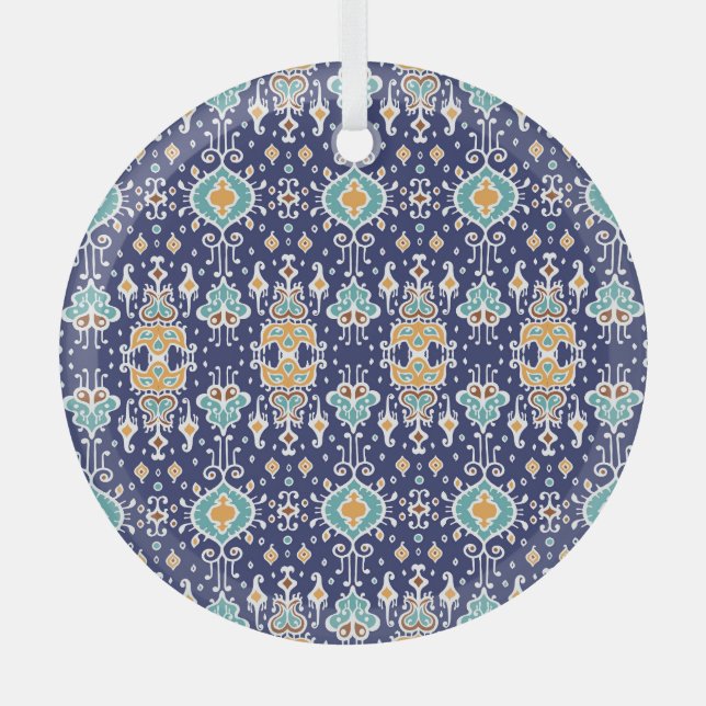 Ikat Geometric: Folklore Orientale Ornament. Ornament Aus Glas (Vorderseite)
