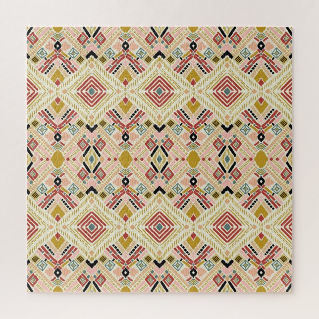 Ikat geometrische Folklore, orientalisches Damastm Puzzle (Vertikal)