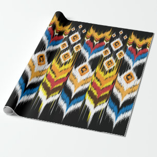 Ikat geometrische Folklore-Ornament. Ethische Stä Geschenkpapier