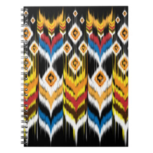 Ikat geometrische Folklore-Ornament. Ethische Stä Notizblock
