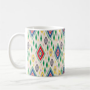 Ikat geometrische Folklore-Ornament mit Diamanten. Kaffeetasse