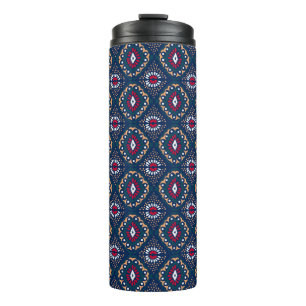Ikat geometrische Folklore-Ornament. Stammesgruppe Thermosbecher