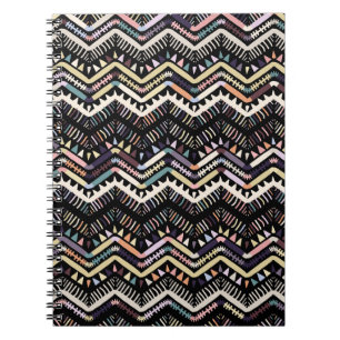 Ikat geometrische Folklore, Stammes Azteken-Muster Notizblock