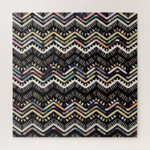 Ikat geometrische Folklore, Stammesaztemuster. Puzzle