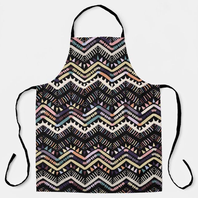 Ikat geometrische Folklore, Stammesaztemuster. Schürze (Vorderseite)