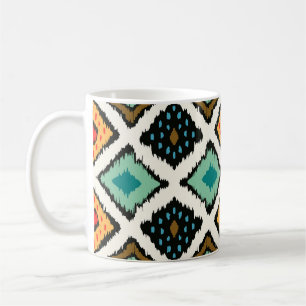 Ikat geometrische, Folklore Stammesstruktur. Kaffeetasse
