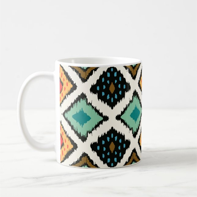 Ikat geometrische, Folklore Stammesstruktur. Kaffeetasse (Links)