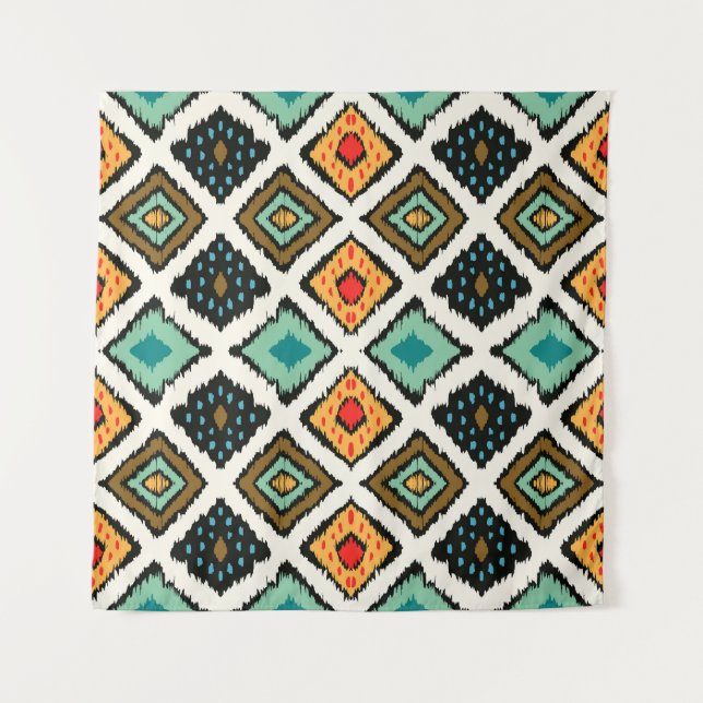 Ikat geometrische, Folklore Stammesstruktur. Wandteppich (Vorderseite)