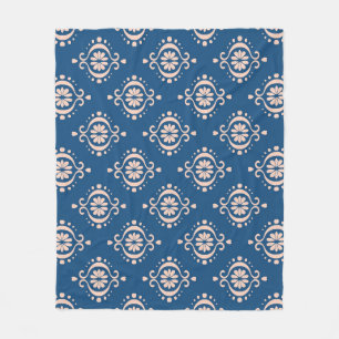 Ikat Geometrisches Folklore-Damaskus-Ornament Fleecedecke