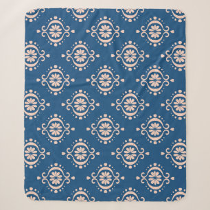Ikat Geometrisches Folklore-Damaskus-Ornament Sherpadecke