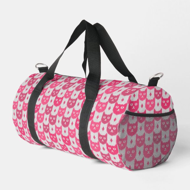Ikat Ikat rosa Muster Duffle Bag (Rechte Ecke)