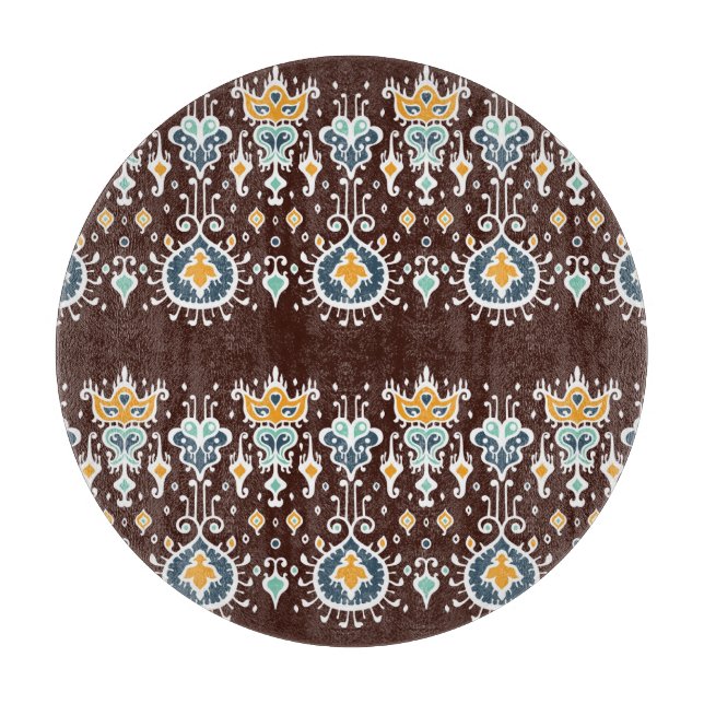 Ikat Inspiration: Orientale Eleganz Schneidebrett (Vorderseite)