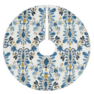 Ikat-Krawatte, Stammesfarbe Polyester Weihnachtsbaumdecke