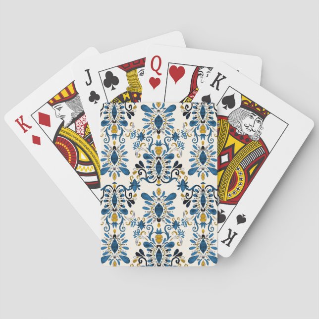 Ikat-Krawatte, Stammesfarbe Spielkarten (Rückseite)
