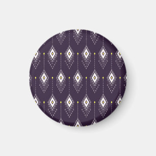 Ikat-Kronleuchter-Muster: Vintage-Textildesign Magnet