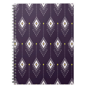 Ikat-Kronleuchter-Muster: Vintage-Textildesign Notizblock